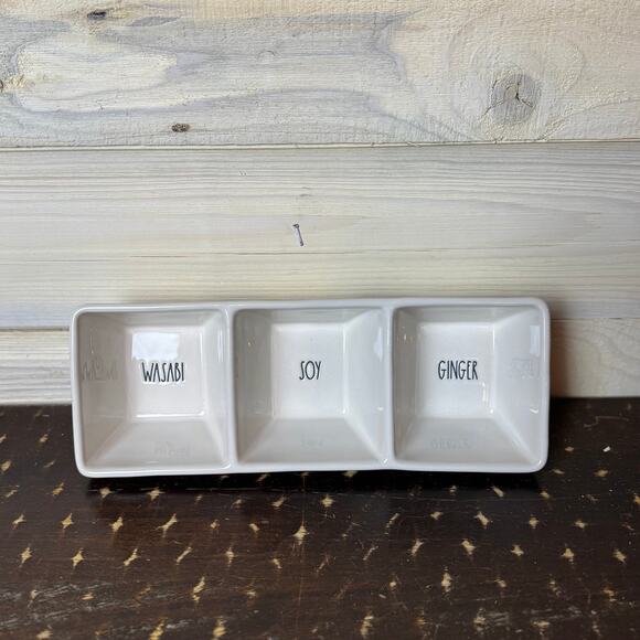 Rae Dunn Condiment Server, Sushi, Ginger, Wasabi, Soy Dipping Dish - Picture 1 of 1